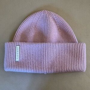Cordova Pink Beanie in 100% extra fine merino wool, never worn